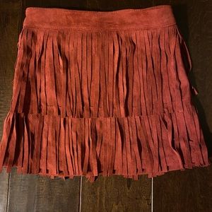 Peek a boot socks, fringe skirt, YL